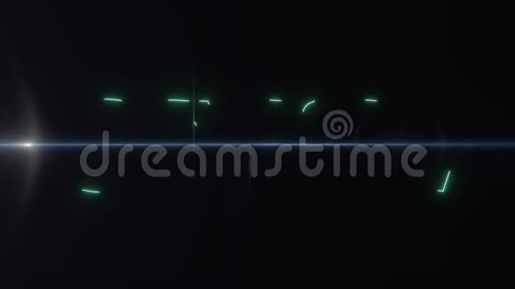 绿色激光霓虹灯SALY文字与闪亮的光耀斑动画黑色背景新质量复古复古视频的预览图