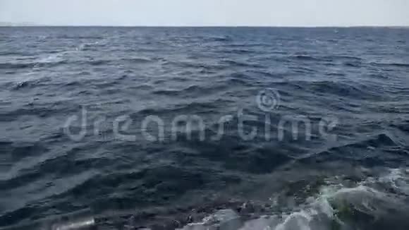 强大的蓝海海浪打破自然背景视频的预览图