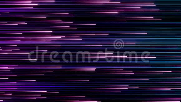 彩色霓虹灯在黑色背景上水平飞行的抽象动画动画高清动画视频的预览图