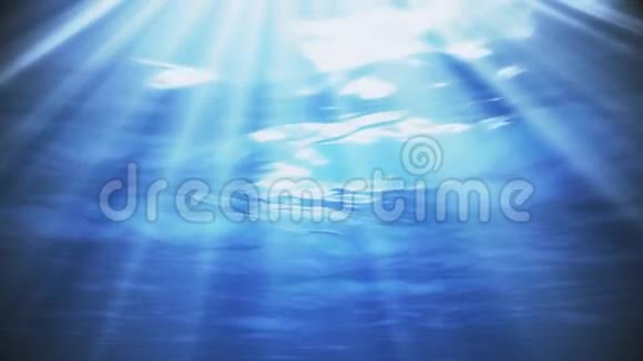 波涛汹涌的蓝色深海海底视频的预览图
