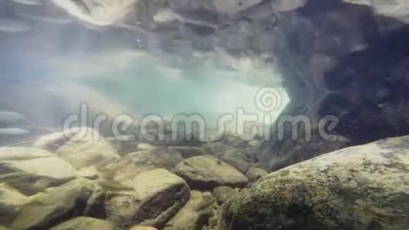 小河里的水下世界水的反射视频的预览图