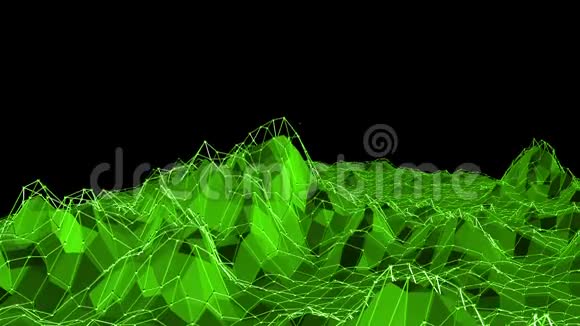 绿色低聚背景脉动抽象低聚表面作为勇敢的背景在时尚的低聚设计多边形视频的预览图