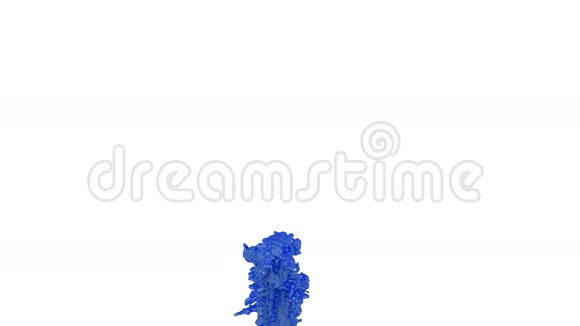 喷泉的蓝色油漆如汽车油漆白色背景与阿尔法哑光使用它如阿尔法通道版本1视频的预览图