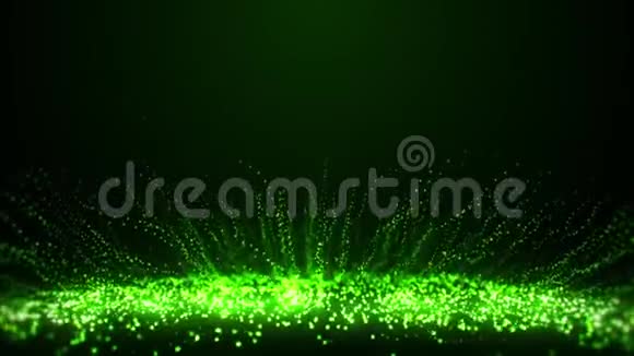 绿色发光点粒子VJ循环运动背景视频的预览图