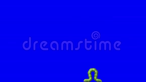 毛毛虫在蓝色循环3D动画视频的预览图