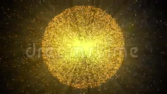 带有粒子的抽象太阳视频的预览图