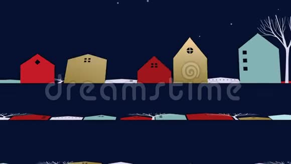 圣诞城配圣诞老人卡片模板视频的预览图
