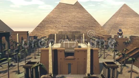 埃及城市古建筑动画4K视频的预览图
