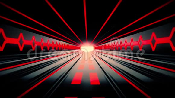 3D橙色科幻隧道可循环运动背景3D红色科幻隧道可循环运动背景视频的预览图