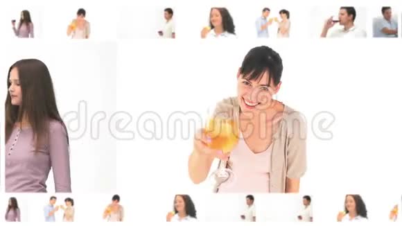 蒙太奇的人们喝酒视频的预览图