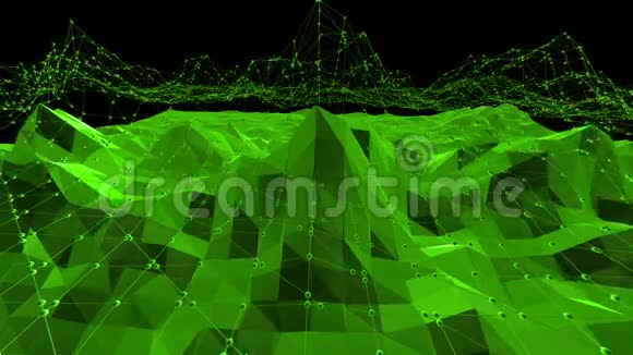 绿色低聚背景振动抽象低聚表面作为时尚低聚设计的可爱背景视频的预览图