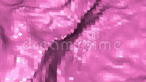 玫瑰或粉红色低聚表面作为时尚的转变发光背景多边形数字马赛克红色环境或视频的预览图