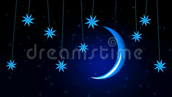 美丽的月亮星星最好的视频背景让宝宝睡觉平静放松视频的预览图