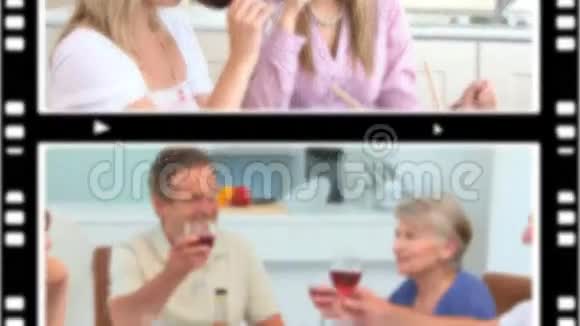 蒙太奇的人们喝酒视频的预览图
