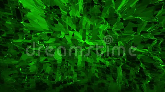 深绿色低聚挥发面作为科幻景观深绿色多边形几何振动环境或视频的预览图
