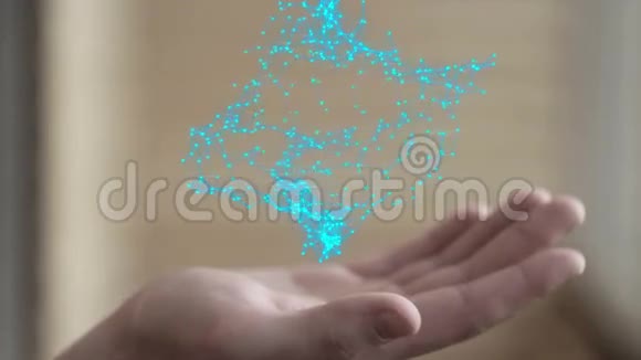 手与美丽的抽象连接视频的预览图