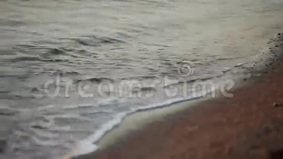 日出时海滩上的波浪形状惊人视频的预览图