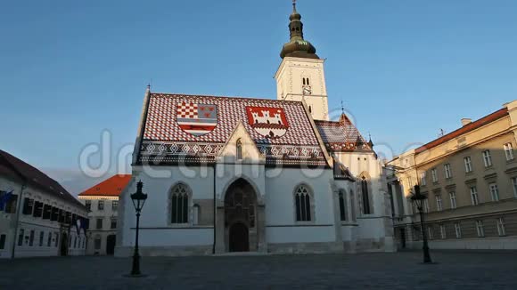 克罗地亚萨格勒布圣马克教堂视频的预览图