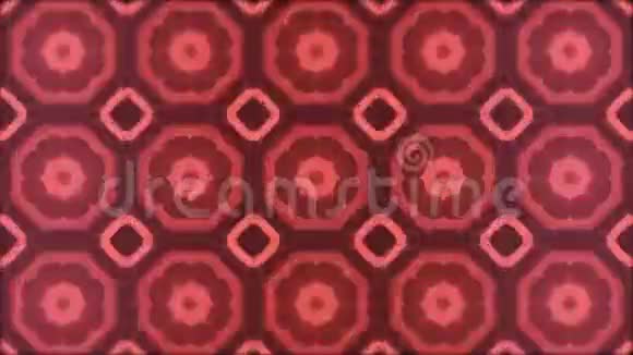 背景中的几何抽象曼陀罗环形红色图案视频的预览图