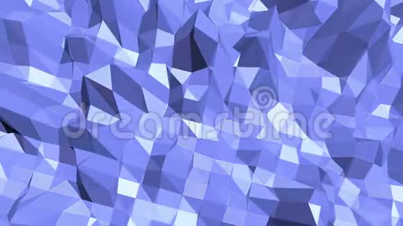 蓝色低聚变形表面作为华丽的背景蓝色多边形几何变形环境或脉动视频的预览图