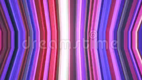 广播闪烁垂直弯曲高科技条纹紫色抽象循环4K视频的预览图