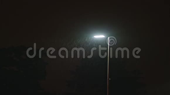 雨夜单独的灯杆视频的预览图