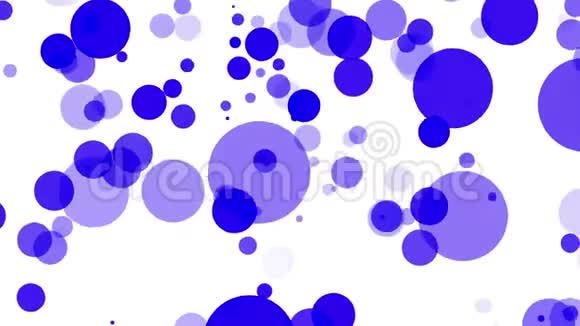 蓝色的半透明粒子在白色上慢慢移动抽象动画3D渲染视频的预览图