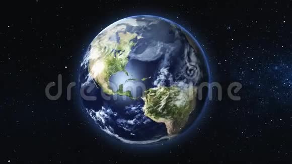 地球旋转在其空间轴线上旋转视频的预览图