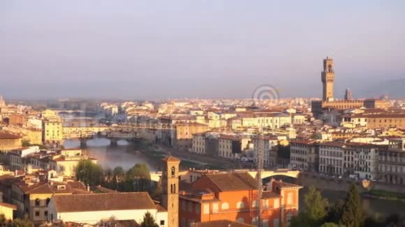 日出时佛罗伦萨的景色视频的预览图