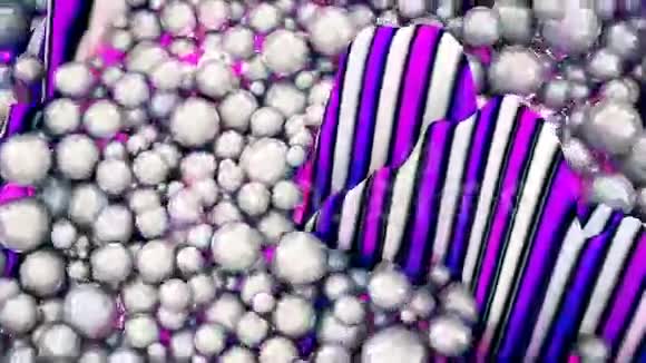 抽象动态运动中光滑白球的背景视频的预览图