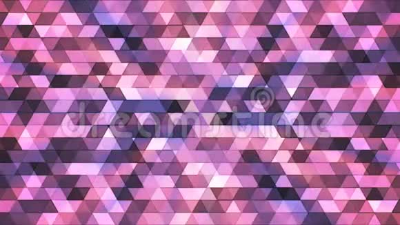 广播缠绕多边形高科技三角形紫色抽象循环4K视频的预览图