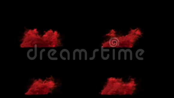 红色的几种烟源带有阿尔法通道面具视频的预览图
