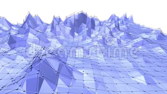 蓝色低聚变形表面作为企业背景蓝色多边形几何变形环境或脉动视频的预览图