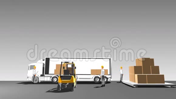 卡车自动送货数字跟踪货物信号网络线路物联网技术卡通风格视频的预览图