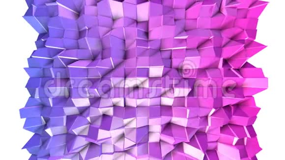 无缝三维几何背景在现代几何风格低聚与明亮的梯度颜色4k纯紫罗兰色视频的预览图