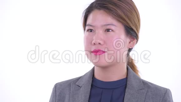 年轻漂亮的亚洲女商人的脸视频的预览图