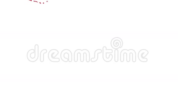 红色油漆在清晰的白色背景上形成一个圆圈阿尔法哑光全高清CG三维渲染元素的运动图形7视频的预览图