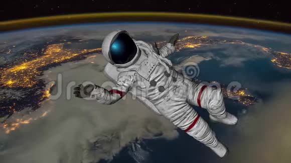 宇航员撞击地球由美国宇航局提供的这段视频的元素3D绘制视频的预览图