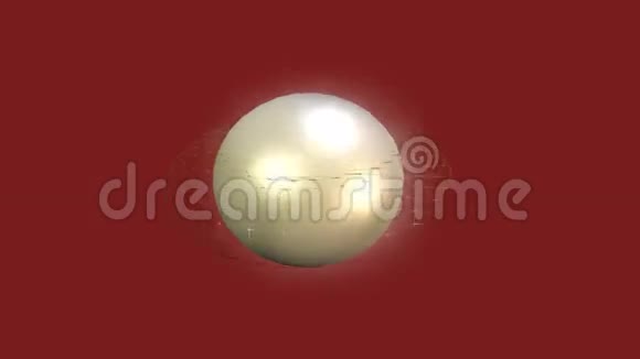 优雅的视频背景珍珠球与线框光环旋转和四个飞灯在暗红色表面视频的预览图