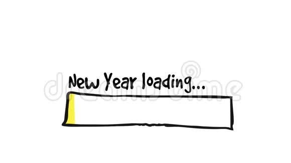 手绘新年加载状态栏与烟花在最后庆周年庆党的理念可循环高清动画视频的预览图