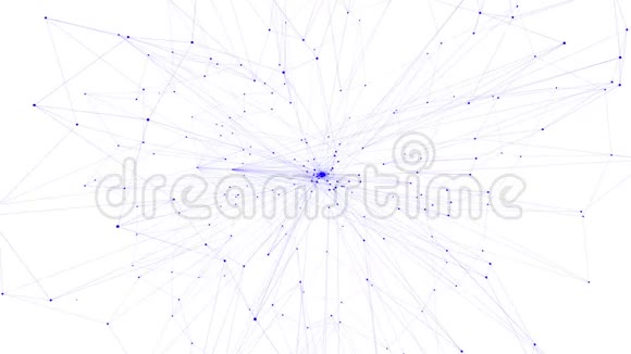 抽象黑白挥动三维网格或网格的脉动几何物体作为抽象科幻风景视频的预览图