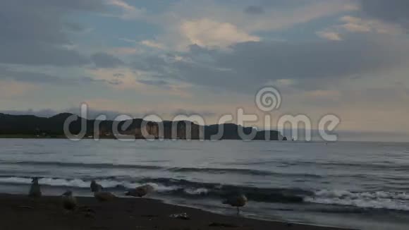 扎沃伊科湾太平洋上空日落视频的预览图
