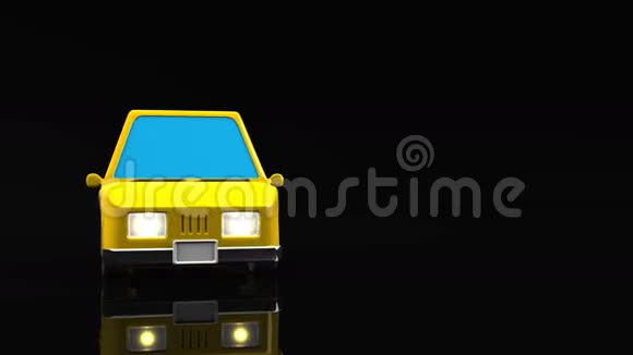 黄色汽车在黑色文本空间视频的预览图