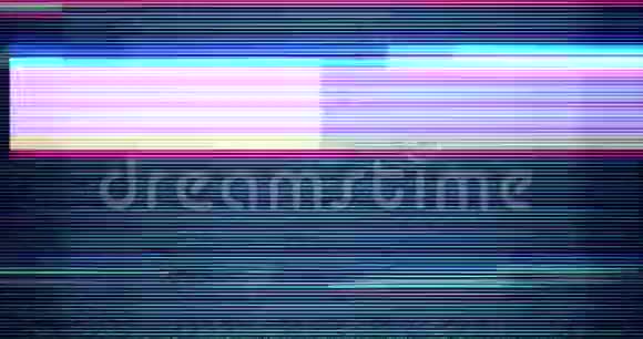 彩色vhs故障背景逼真闪烁模拟老式电视信号干扰不良静态噪声背景视频的预览图