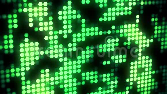 绿色发光霓虹灯六边形抽象运动背景vj环视频的预览图