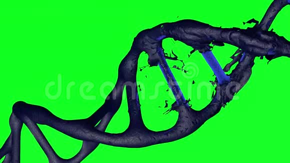 金皮剥落旋转蓝色DNA的形成视频的预览图
