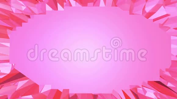 玫瑰或粉红色低聚波动表面作为转化环境红色多边形几何振动环境或视频的预览图