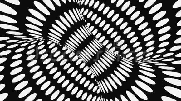 黑白幻视错觉抽象催眠动画背景圆点几何单色壁纸视频的预览图