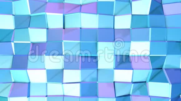 抽象简单的蓝紫低聚三维表面作为可爱的背景软几何低聚运动背景视频的预览图