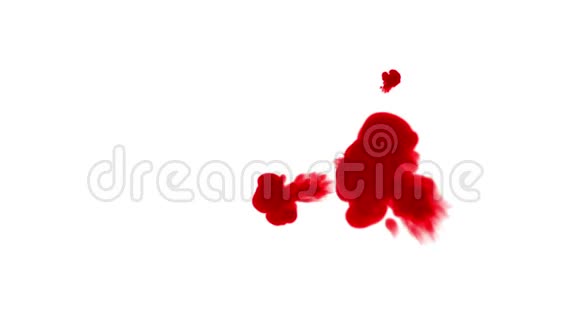 特写镜头红色书写的墨水泼在水中缓慢地移动背景或背景用于烟雾或视频的预览图